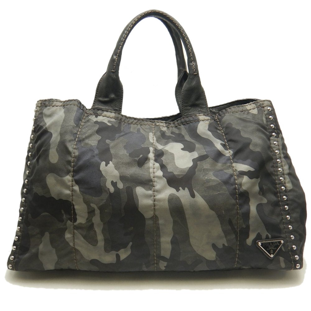 PRADA プラダ カナパ テスート BR4557 トートバッグ ナイロン FUMO レディース /253676【中古】