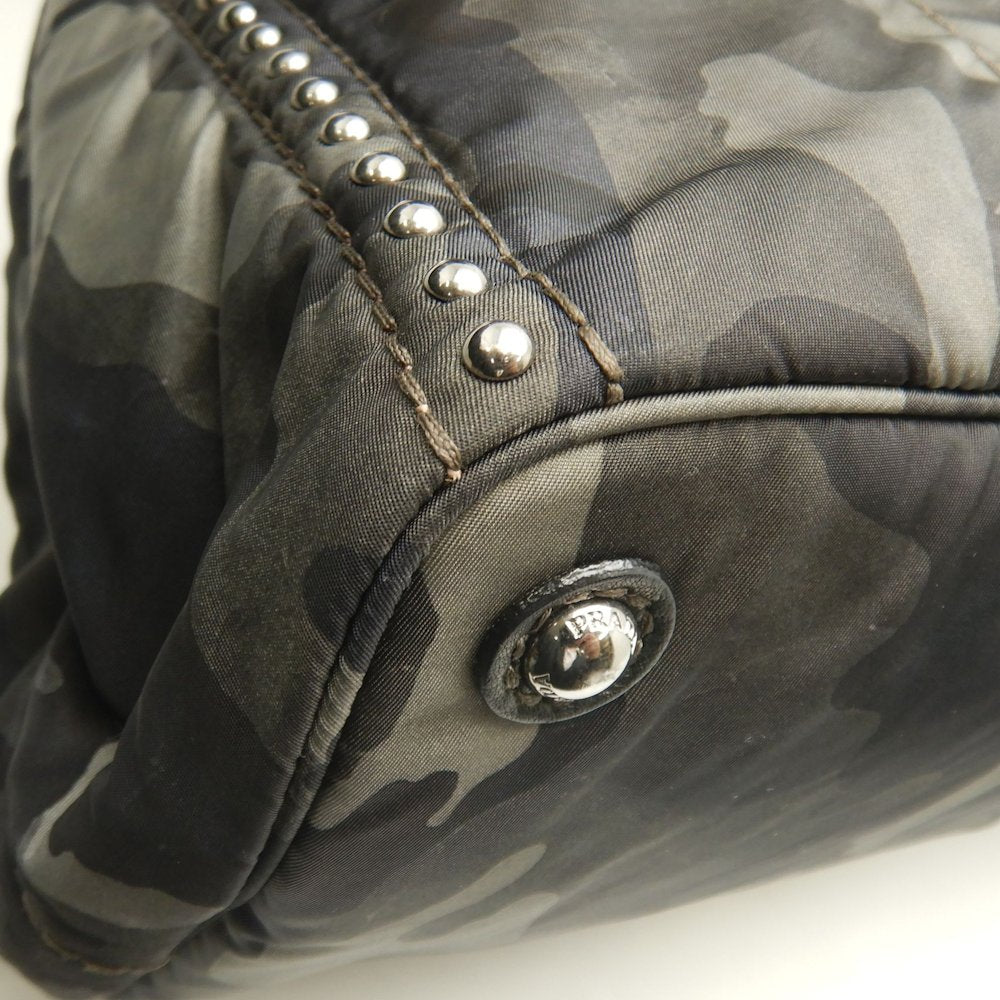 PRADA プラダ カナパ テスート BR4557 トートバッグ ナイロン FUMO レディース /253676【中古】
