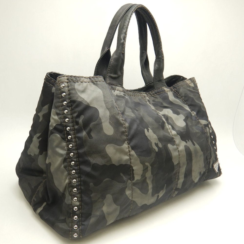 PRADA プラダ カナパ テスート BR4557 トートバッグ ナイロン FUMO レディース /253676【中古】