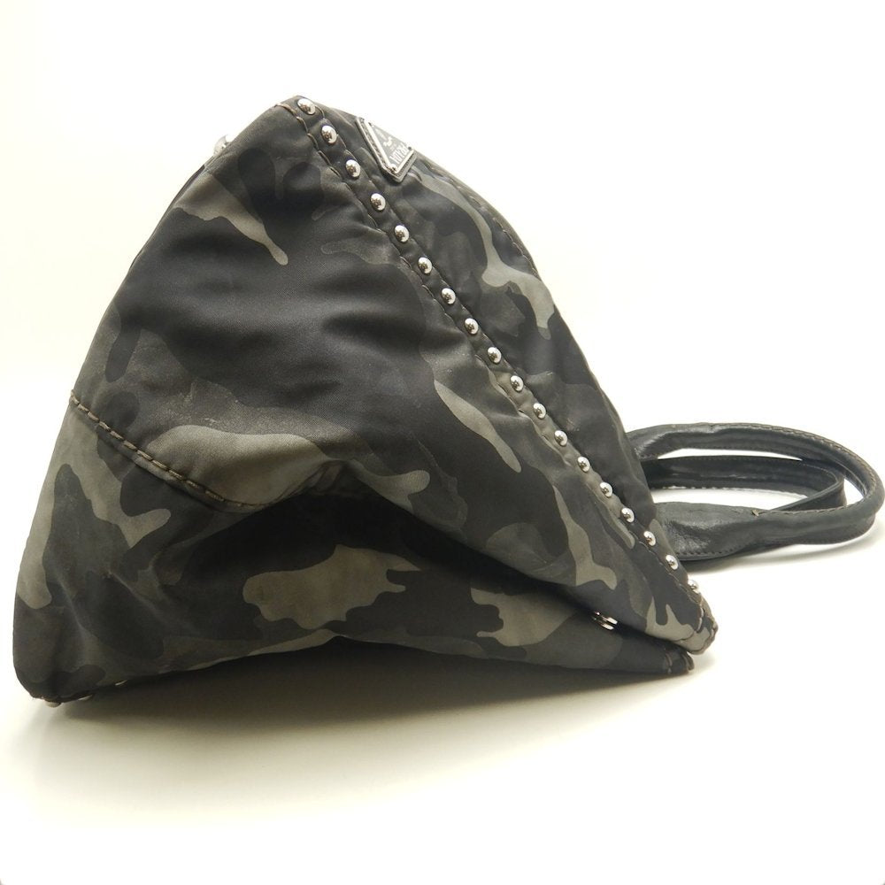 PRADA プラダ カナパ テスート BR4557 トートバッグ ナイロン FUMO レディース /253676【中古】