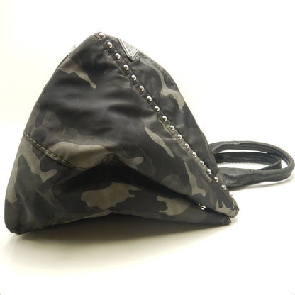 PRADA プラダ カナパ テスート BR4557 トートバッグ ナイロン FUMO レディース /253676【中古】