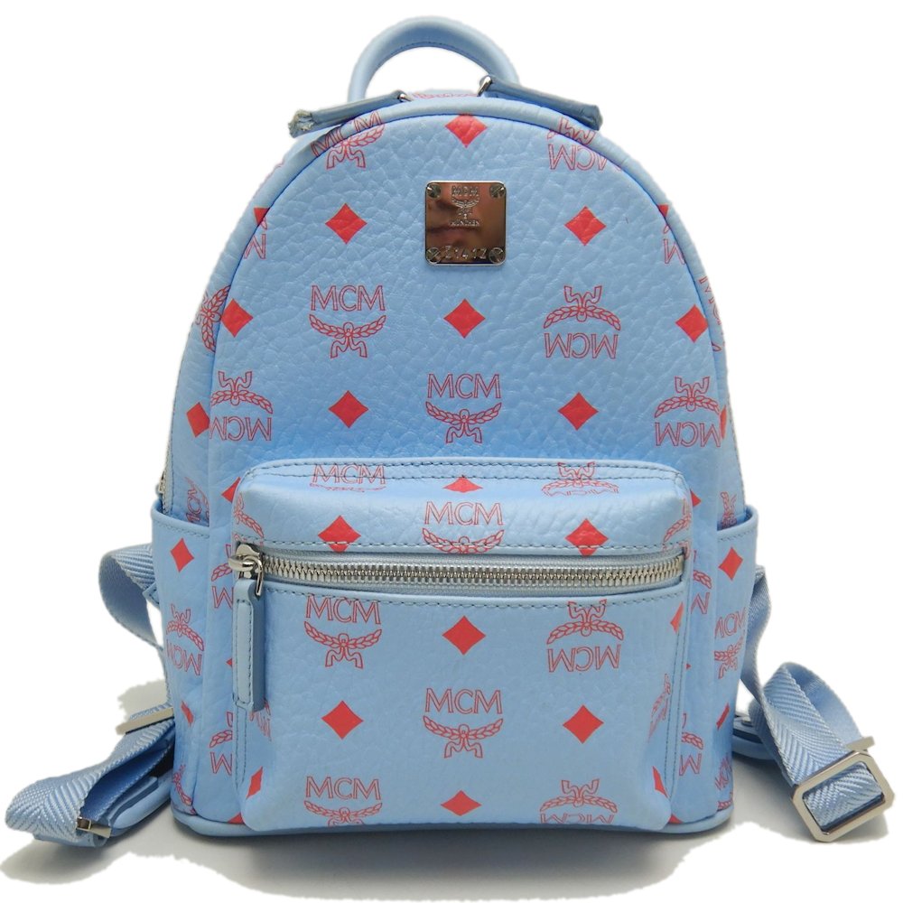MCM エムシーエム スターク バックパック27 MMKASVE13H2001 リュック レザー ブルーベル レディース /253681【中古】