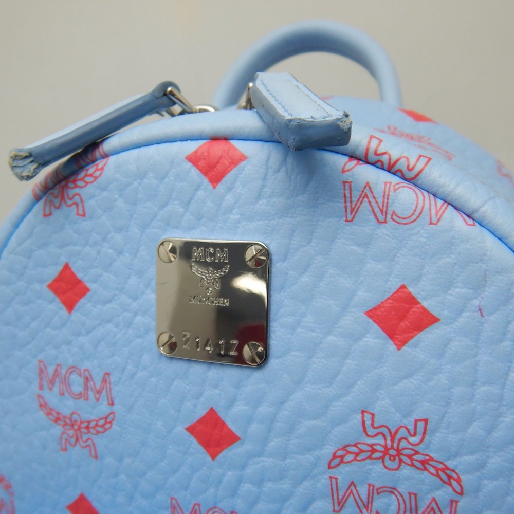 MCM エムシーエム スターク バックパック27 MMKASVE13H2001 リュック レザー ブルーベル レディース /253681【中古】