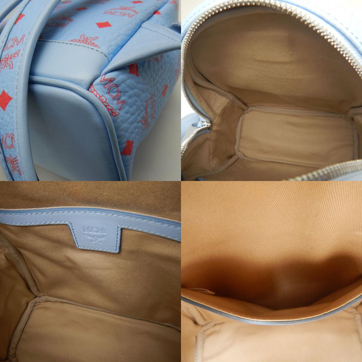 MCM エムシーエム スターク バックパック27 MMKASVE13H2001 リュック レザー ブルーベル レディース /253681【中古】