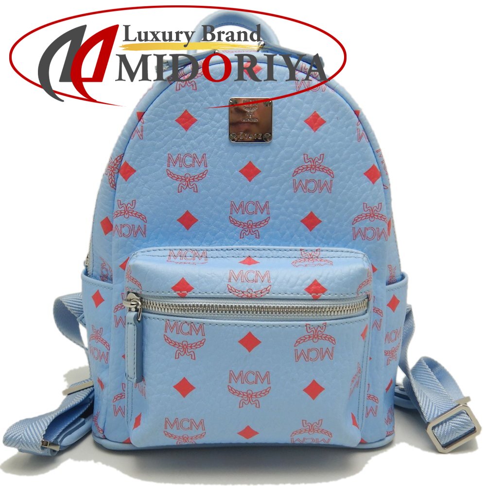 MCM エムシーエム スターク バックパック27 MMKASVE13H2001 リュック レザー ブルーベル レディース /253681【中古】