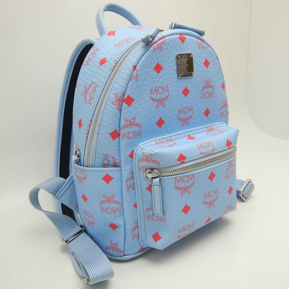 MCM エムシーエム スターク バックパック27 MMKASVE13H2001 リュック レザー ブルーベル レディース /253681【中古】
