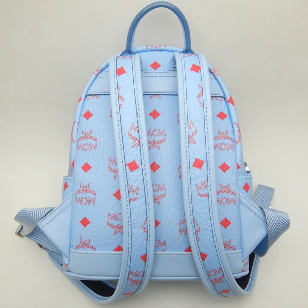 MCM エムシーエム スターク バックパック27 MMKASVE13H2001 リュック レザー ブルーベル レディース /253681【中古】
