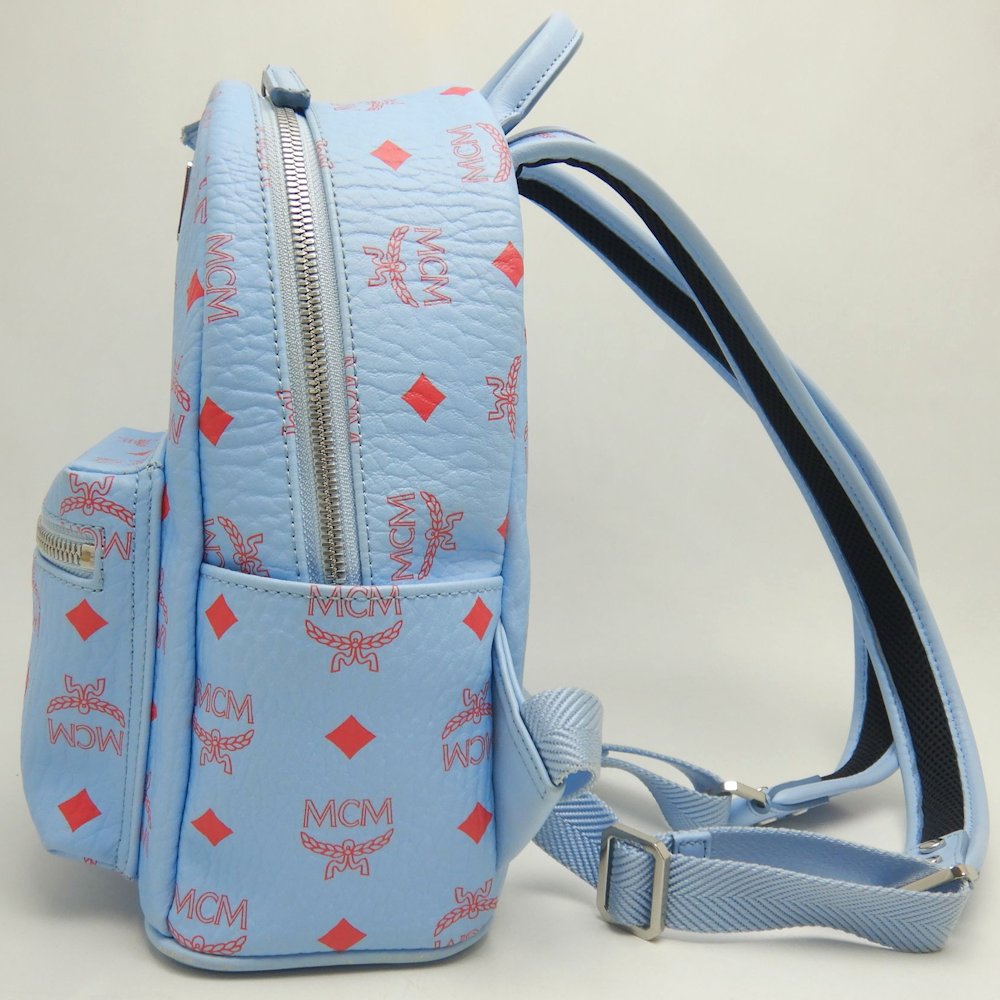 MCM エムシーエム スターク バックパック27 MMKASVE13H2001 リュック レザー ブルーベル レディース /253681【中古】