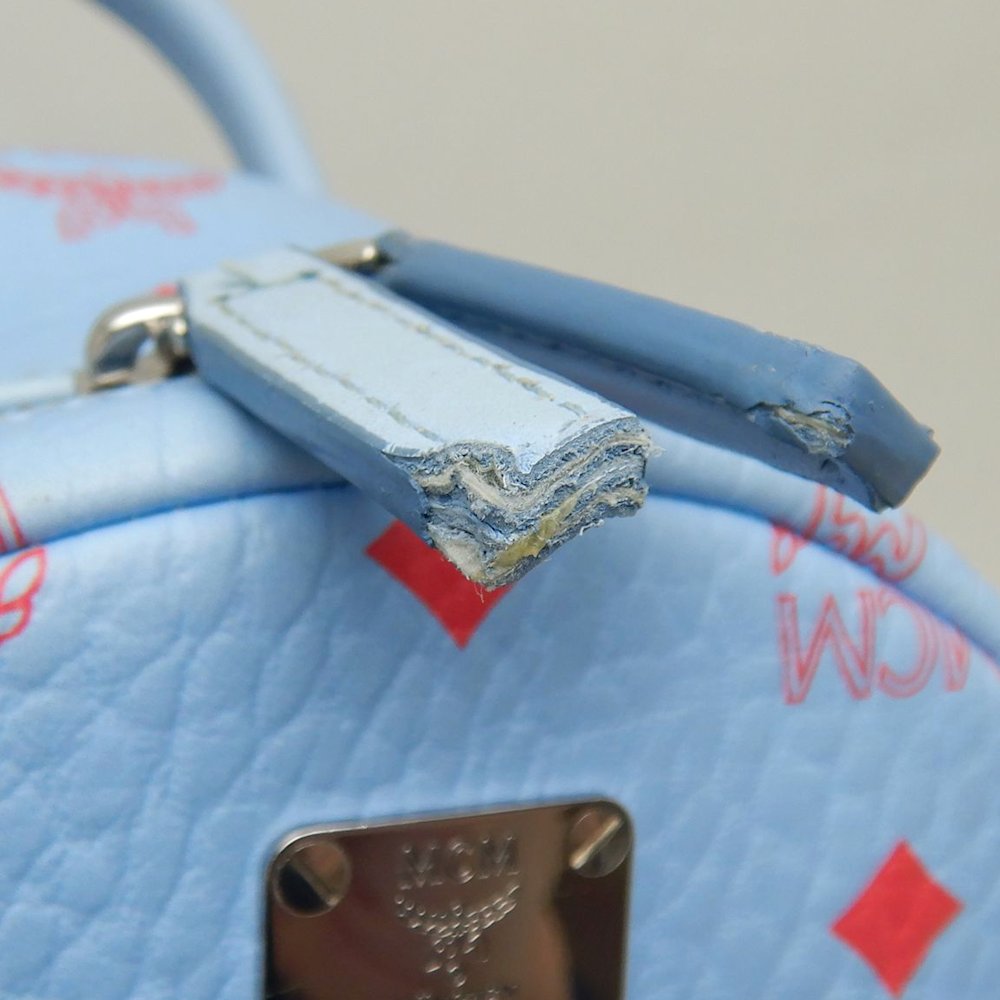 MCM エムシーエム スターク バックパック27 MMKASVE13H2001 リュック レザー ブルーベル レディース /253681【中古】