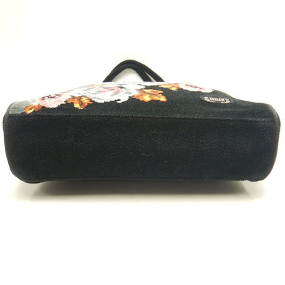 FEILER フェイラー シュニール織り 花柄 トートバッグ コットン ブラック レディース /253683【中古】