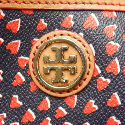 Tory Burch トリーバーチ ハート総柄 トートバッグ PVCコーティングキャンバス レッド ブラック レディース /253695【中古】