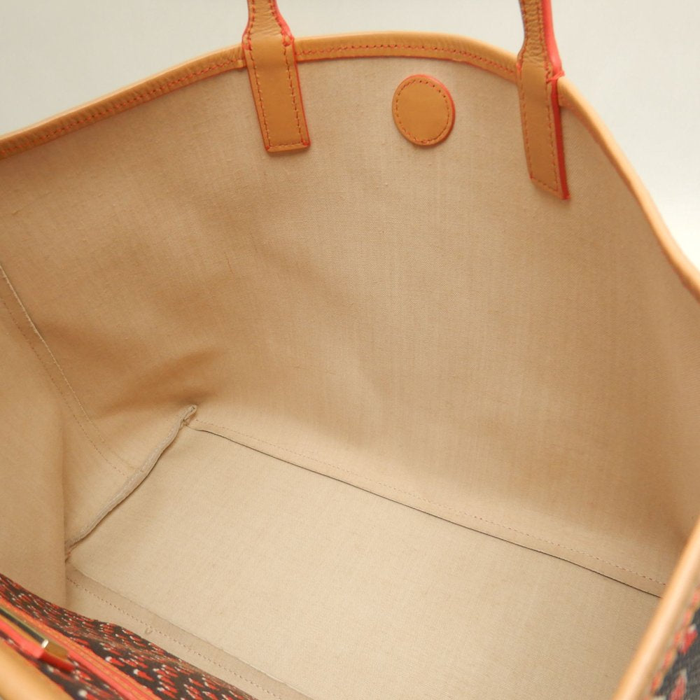 Tory Burch トリーバーチ ハート総柄 トートバッグ PVCコーティングキャンバス レッド ブラック レディース /253695【中古】