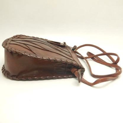 AOYAMA IBIZA 青山イビサ 1871-00240 ショルダーバッグ レザー ブラウン レディース /253703【中古】