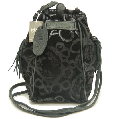 AOYAMA IBIZA 青山イビサ ガマ口 3514-00280 ショルダーバッグ スエード ブラック レディース /253705【中古】