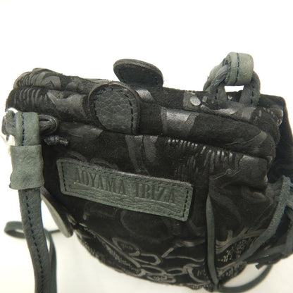 AOYAMA IBIZA 青山イビサ ガマ口 3514-00280 ショルダーバッグ スエード ブラック レディース /253705【中古】