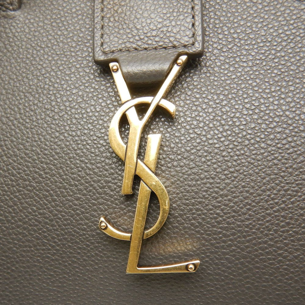 SAINT LAURENT サンローラン ダウンタウンベイビー カバス 635346 ハンドバッグ レザー グレー レディース /253715【中古】