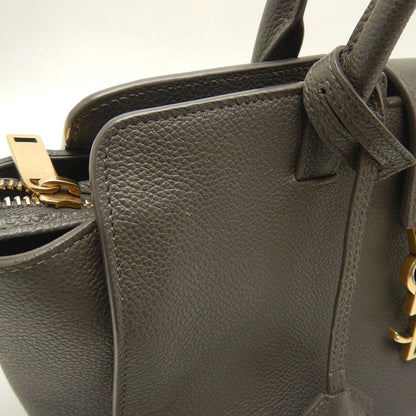 SAINT LAURENT サンローラン ダウンタウンベイビー カバス 635346 ハンドバッグ レザー グレー レディース /253715【中古】