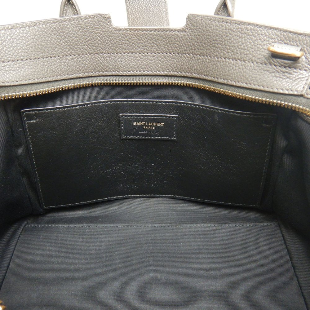 SAINT LAURENT サンローラン ダウンタウンベイビー カバス 635346 ハンドバッグ レザー グレー レディース /253715【中古】