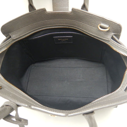 SAINT LAURENT サンローラン ダウンタウンベイビー カバス 635346 ハンドバッグ レザー グレー レディース /253715【中古】