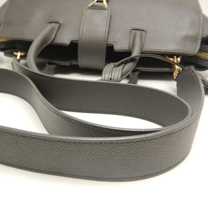 SAINT LAURENT サンローラン ダウンタウンベイビー カバス 635346 ハンドバッグ レザー グレー レディース /253715【中古】
