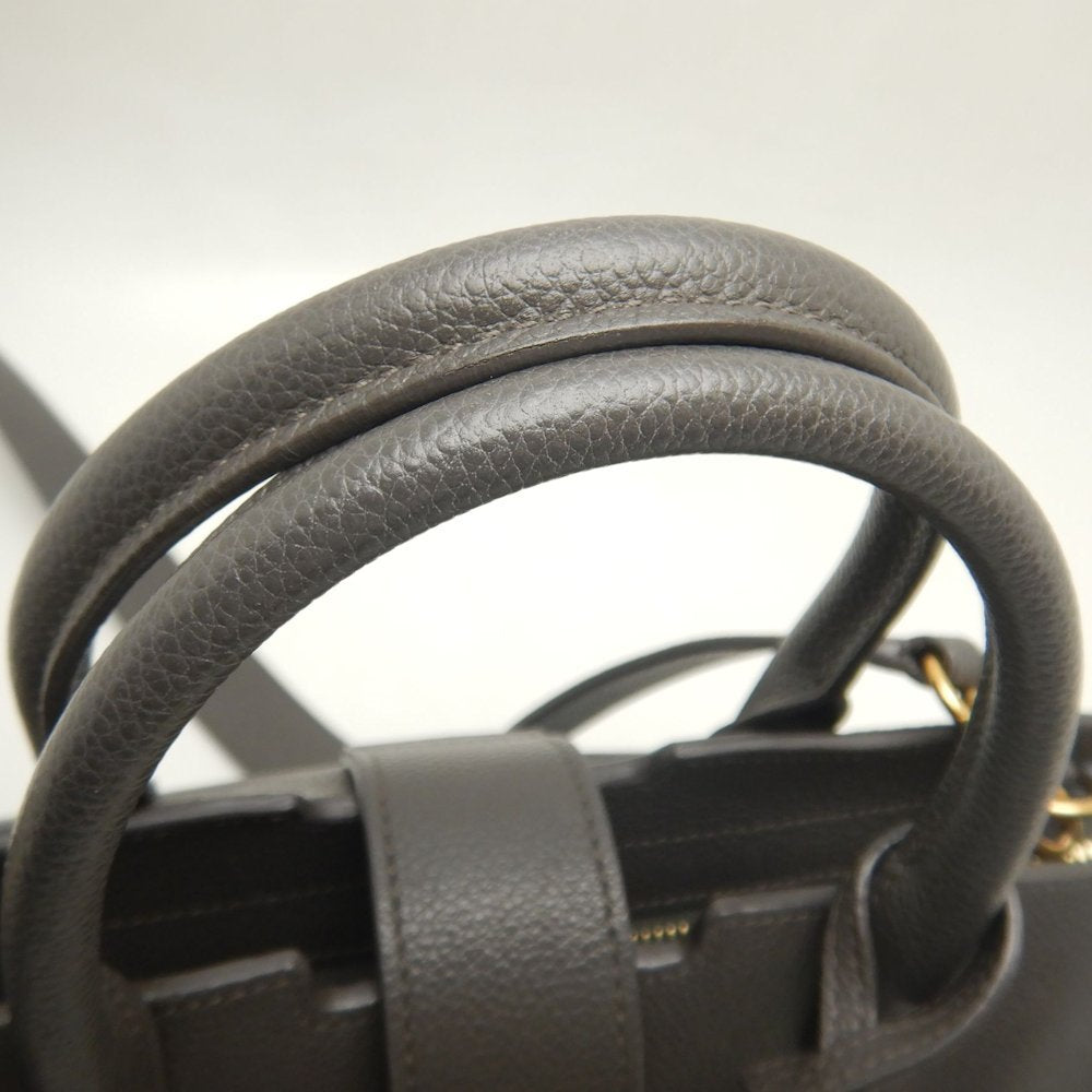 SAINT LAURENT サンローラン ダウンタウンベイビー カバス 635346 ハンドバッグ レザー グレー レディース /253715【中古】