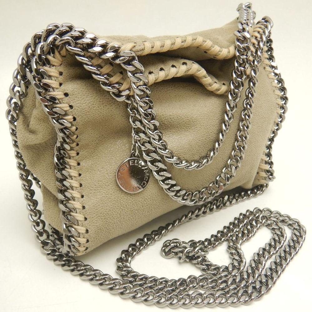 Stella McCartney ステラマッカートニー ファラベラ タイニートート 391698 トートバッグ ポリエステル ベージュ レディース /253730【中古】