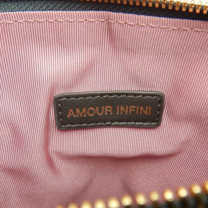 AMOUR INFINI アムーアンフィニ キルティング ショルダーバッグ ラムスキン モスグリーン レディース /253746【中古】