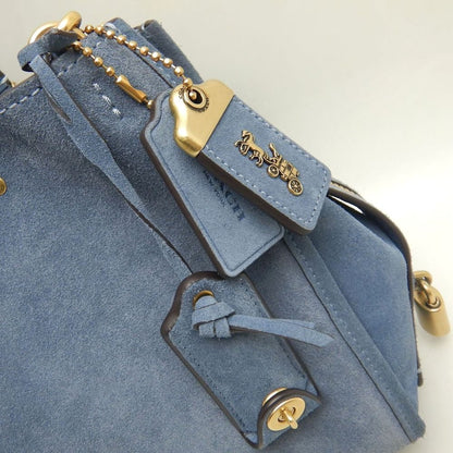 COACH コーチ ローグ CCX24 3WAY ハンドバッグ スエードxレザー ブルー レディース /253747【中古】