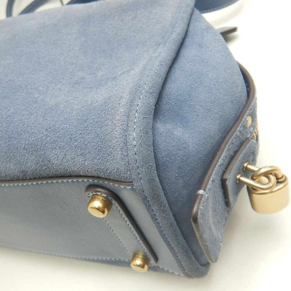 COACH コーチ ローグ CCX24 3WAY ハンドバッグ スエードxレザー ブルー レディース /253747【中古】