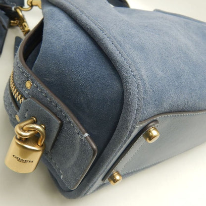COACH コーチ ローグ CCX24 3WAY ハンドバッグ スエードxレザー ブルー レディース /253747【中古】