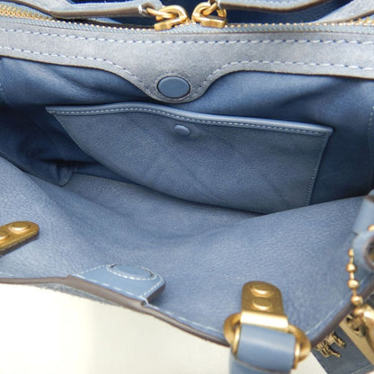 COACH コーチ ローグ CCX24 3WAY ハンドバッグ スエードxレザー ブルー レディース /253747【中古】