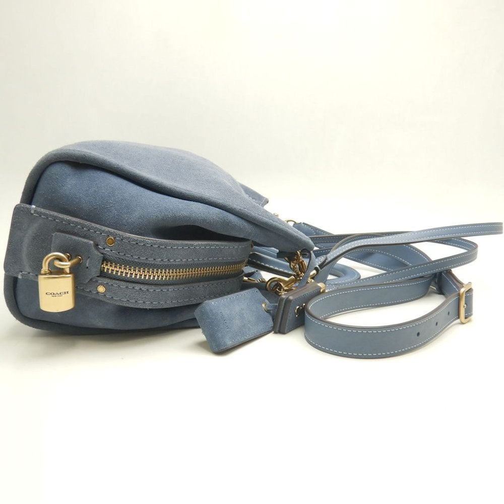 COACH コーチ ローグ CCX24 3WAY ハンドバッグ スエードxレザー ブルー レディース /253747【中古】