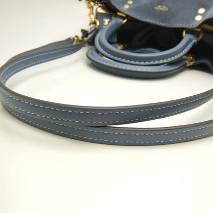 COACH コーチ ローグ CCX24 3WAY ハンドバッグ スエードxレザー ブルー レディース /253747【中古】