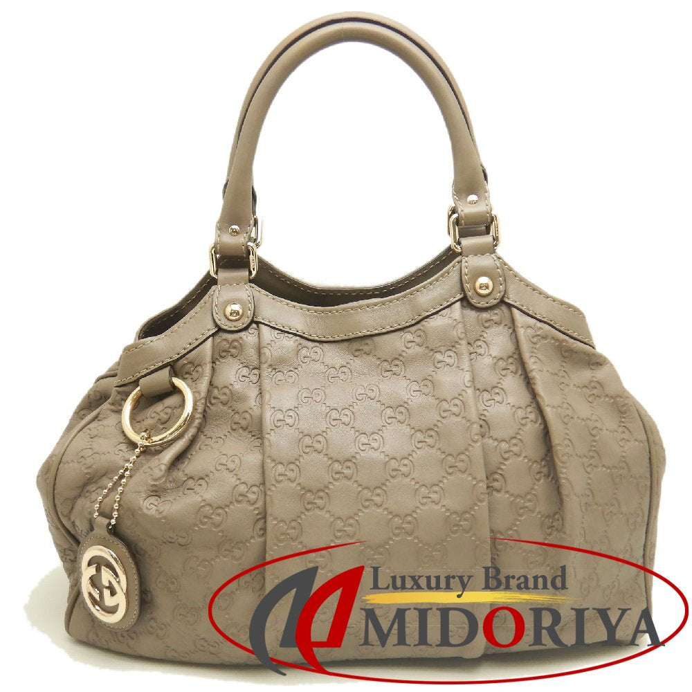 GUCCI グッチ スーキー グッチシマ 211944 ハンドバッグ レザー トープ レディース /253762【中古】