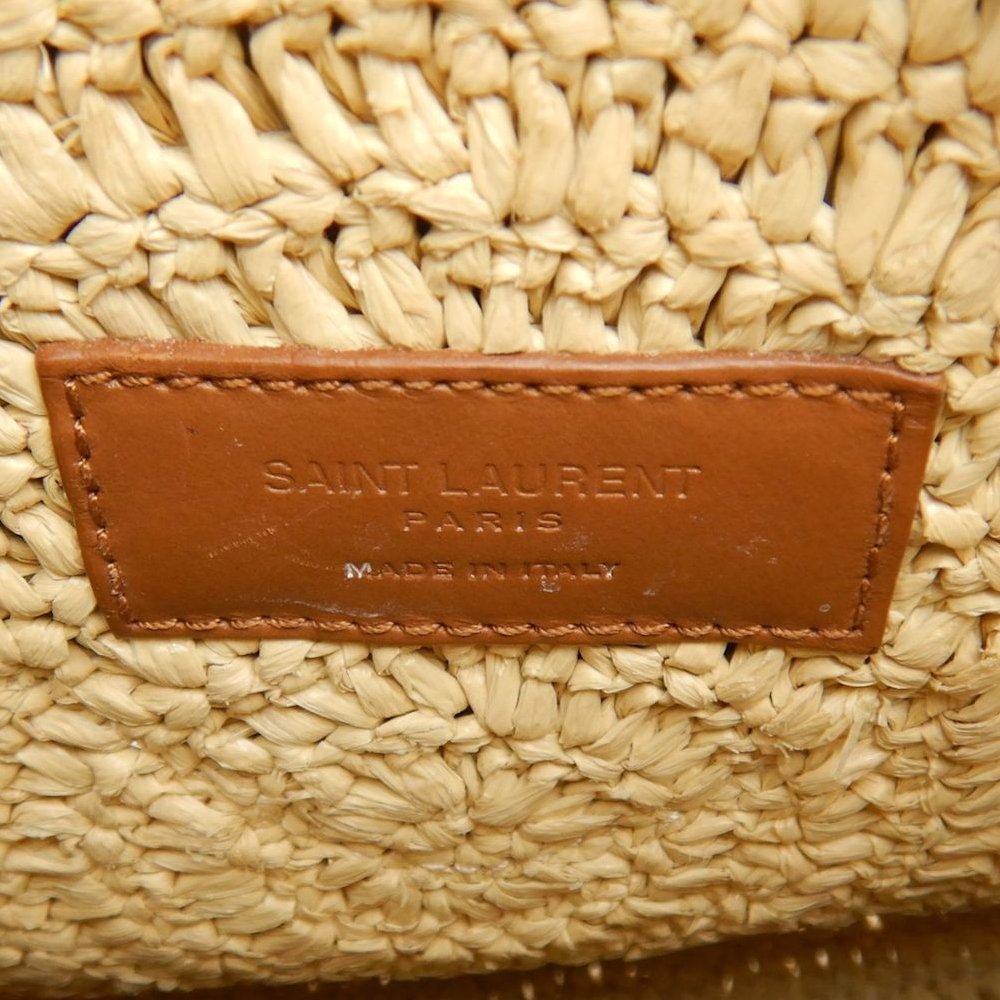 SAINT LAURENT サンローラン ラウンドカメラバッグ 685883 ショルダーバッグ ラフィアxレザー ブラウン ナチュラル レディース /253776【中古】