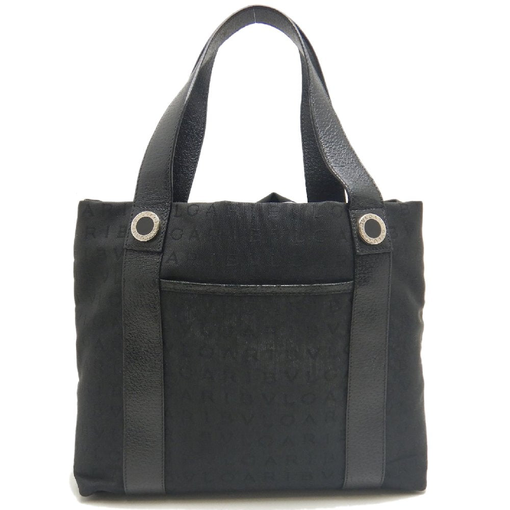 BVLGARI ブルガリ ロゴマニア ハンドバッグ キャンバスxレザー ブラック レディース /253781【中古】