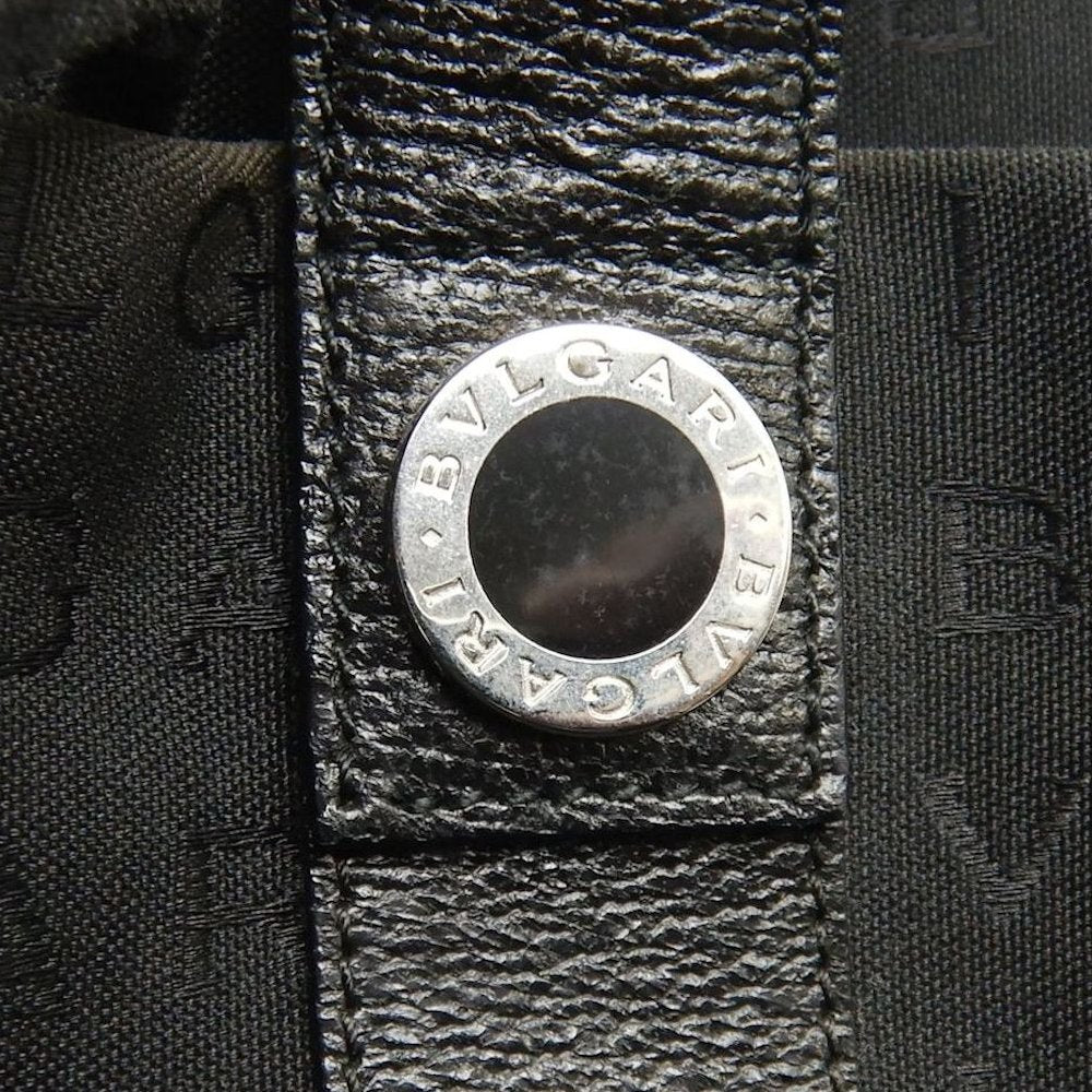 BVLGARI ブルガリ ロゴマニア ハンドバッグ キャンバスxレザー ブラック レディース /253781【中古】