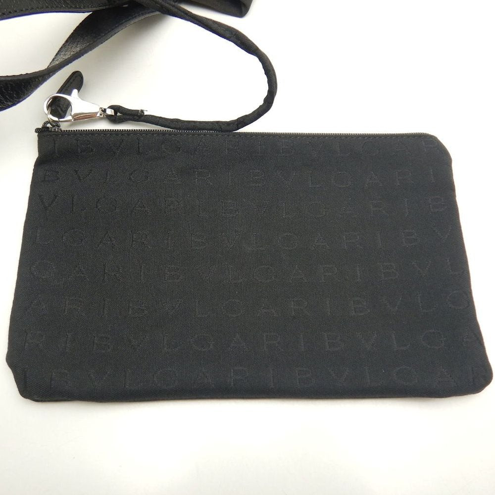 BVLGARI ブルガリ ロゴマニア ハンドバッグ キャンバスxレザー ブラック レディース /253781【中古】