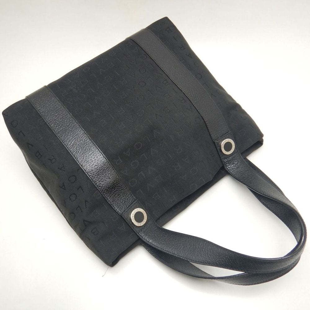 BVLGARI ブルガリ ロゴマニア ハンドバッグ キャンバスxレザー ブラック レディース /253781【中古】