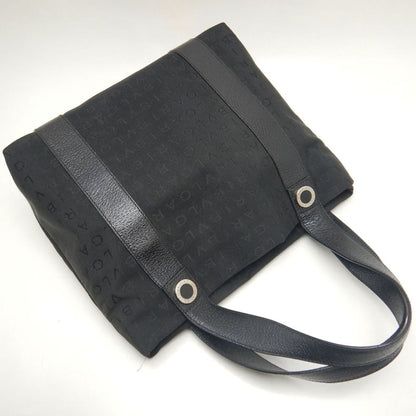 BVLGARI ブルガリ ロゴマニア ハンドバッグ キャンバスxレザー ブラック レディース /253781【中古】