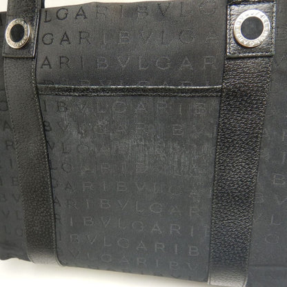 BVLGARI ブルガリ ロゴマニア ハンドバッグ キャンバスxレザー ブラック レディース /253781【中古】