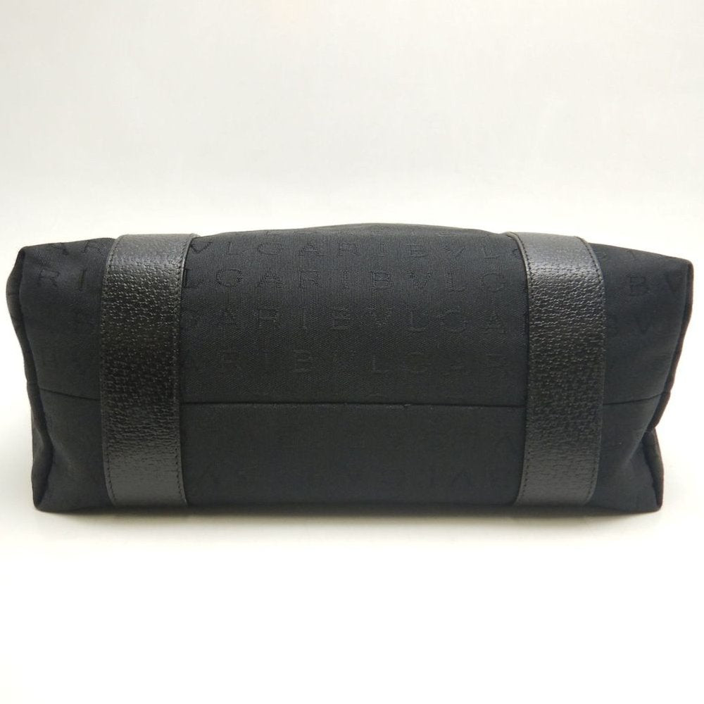 BVLGARI ブルガリ ロゴマニア ハンドバッグ キャンバスxレザー ブラック レディース /253781【中古】