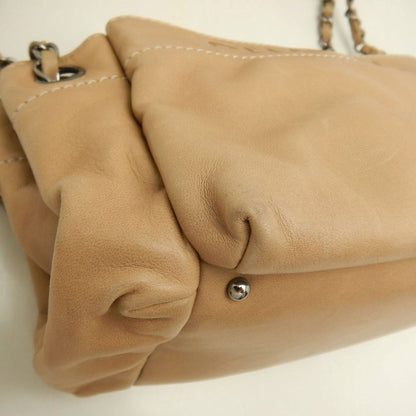 CHANEL シャネル チェーンショルダーバッグ ラムスキン ベージュ レディース /253802【中古】
