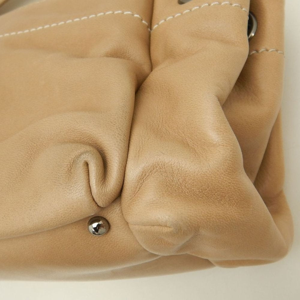 CHANEL シャネル チェーンショルダーバッグ ラムスキン ベージュ レディース /253802【中古】