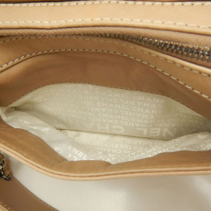 CHANEL シャネル チェーンショルダーバッグ ラムスキン ベージュ レディース /253802【中古】