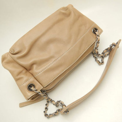CHANEL シャネル チェーンショルダーバッグ ラムスキン ベージュ レディース /253802【中古】