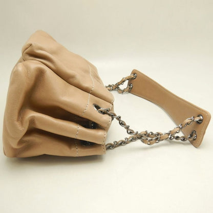 CHANEL シャネル チェーンショルダーバッグ ラムスキン ベージュ レディース /253802【中古】