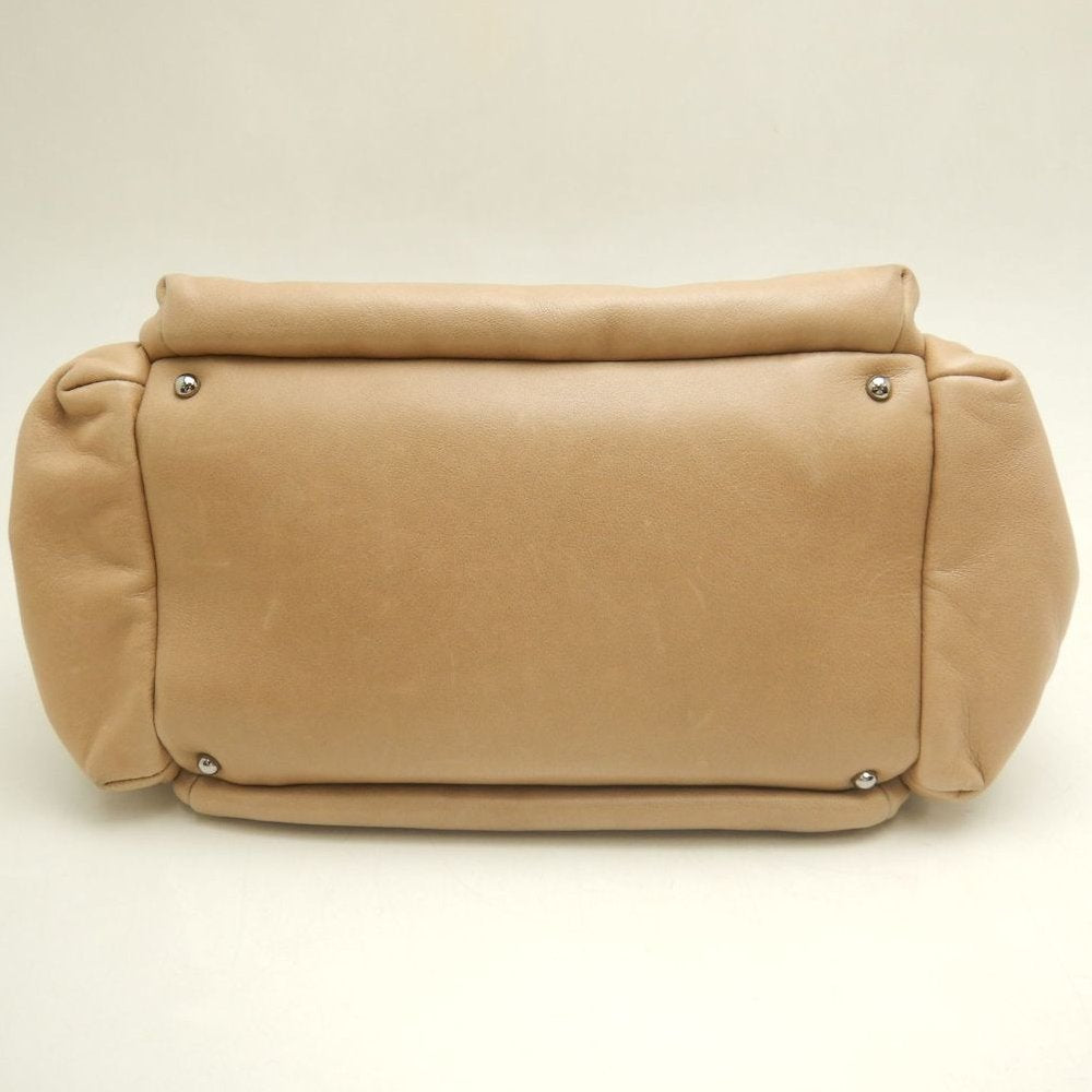 CHANEL シャネル チェーンショルダーバッグ ラムスキン ベージュ レディース /253802【中古】