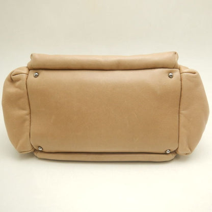 CHANEL シャネル チェーンショルダーバッグ ラムスキン ベージュ レディース /253802【中古】