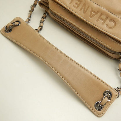 CHANEL シャネル チェーンショルダーバッグ ラムスキン ベージュ レディース /253802【中古】